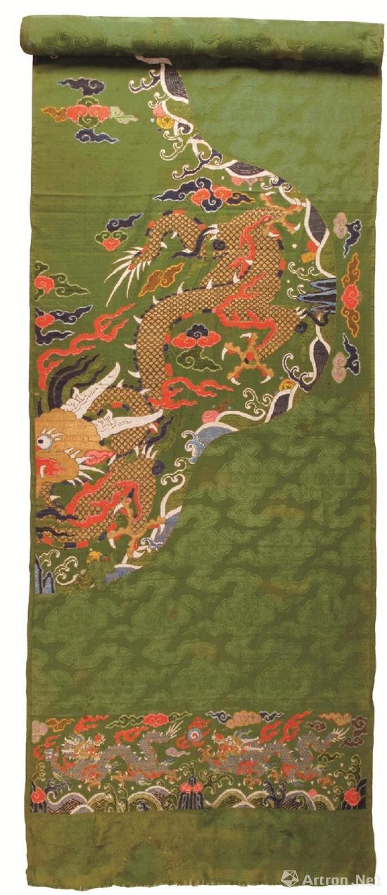 绿地妆花蟒缎袍料