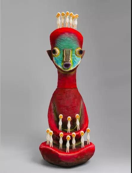 《无题》,2013年,145 x 51 x 53 cm,木、软塑胶、丙烯