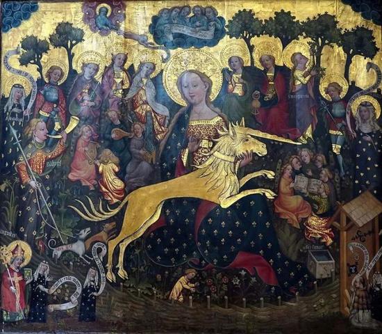 ▲ 祭坛画《圣母与独角兽》（约1410/1420）