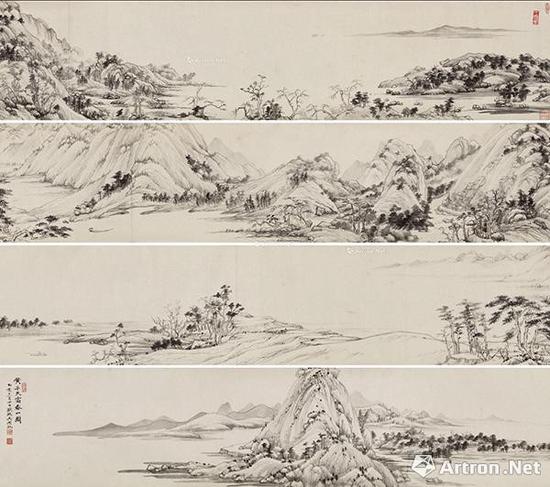 吴湖帆 《临富春山图卷》 32.3×592.5cm 1935年作