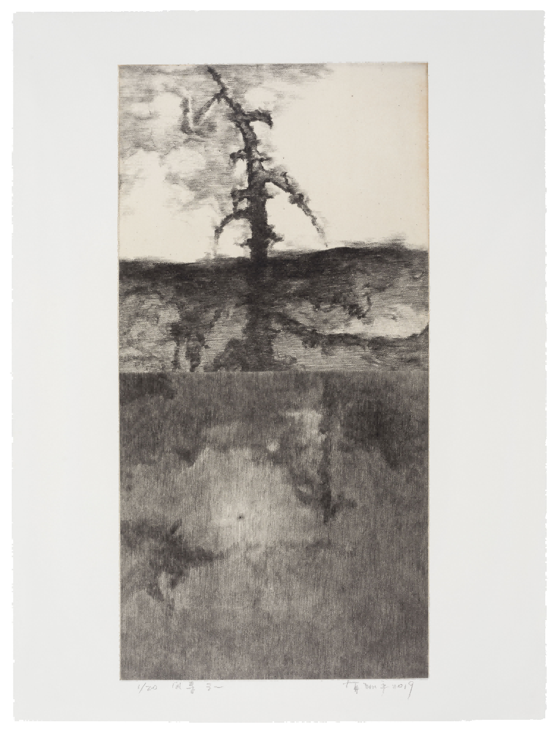  《风景之一》铜版照相腐蚀，56 × 76 cm，2019