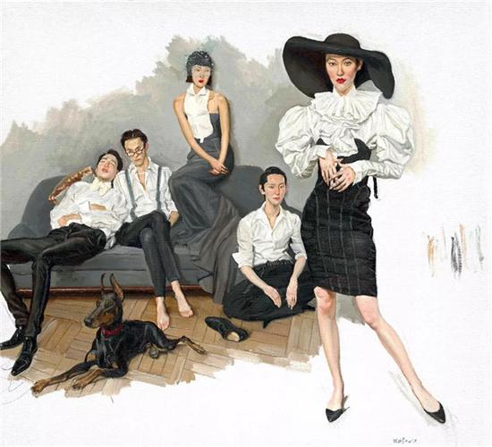 白衬衫 White Shirts 布面油画 Oil on canvas 210 x 230 cm 2017