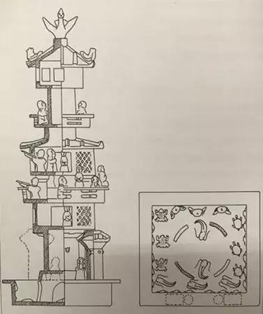 水榭正面、水池俯视图