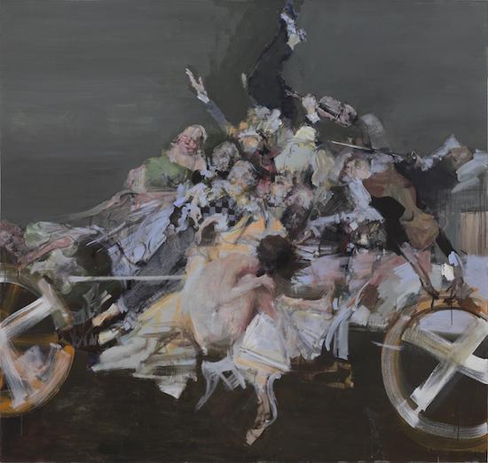 俞晓夫,《排演莎士比亚之角色库房》,布面丙烯,200cmx190cm,2018年