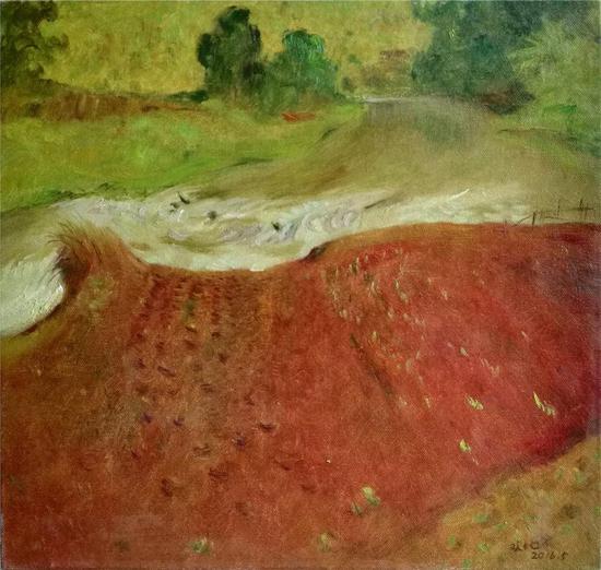 余欢地 《风景4》 50×50cm 布面油画