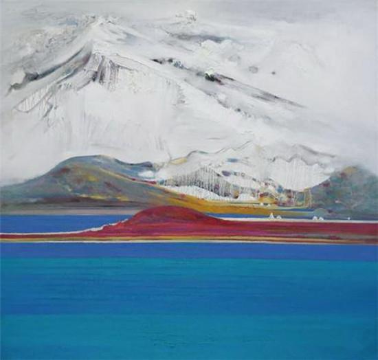 塞里木湖之八 油画　175x185cm 2016年