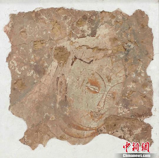 克孜尔石窟壁画:龟兹王后头像 钟欣 摄