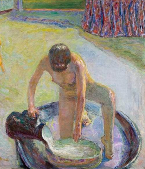 《蹲在浴盆中的裸女》，1918年，油彩、画布，奥赛美术馆。
