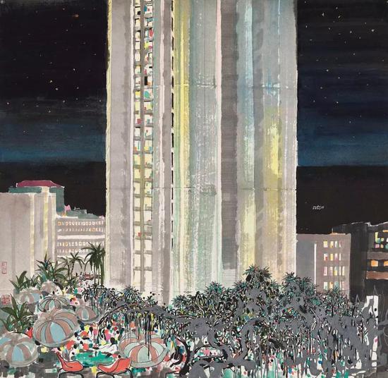 吴冠中（Wu Guanzhong） 《欢腾之夜》