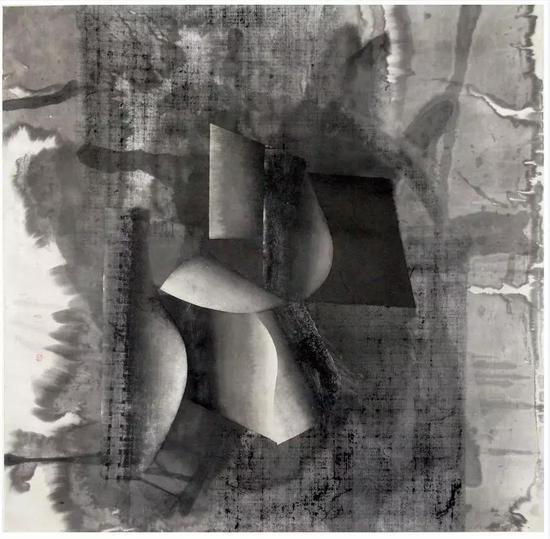 《魔方系列—都市之梦》当代水墨 纸本 100×100cm 2002年