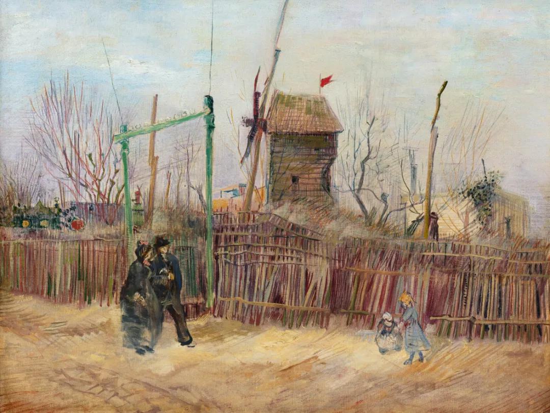 《蒙马特街景（两兄弟小路尽头与胡椒磨坊）》1887年作，46.1 x 61.3公分估价：5，000，000 至 8，000，000 欧元