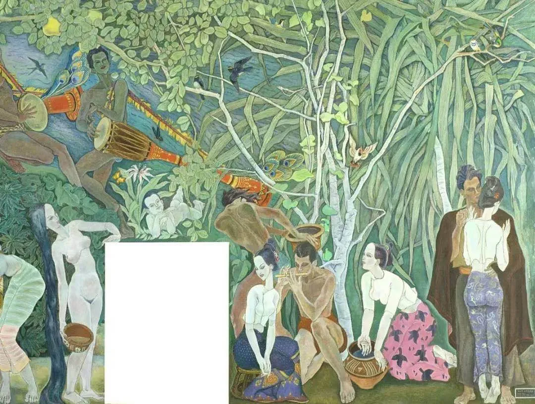 袁运生，《生命的赞歌》（局部），首都机场壁画，1979