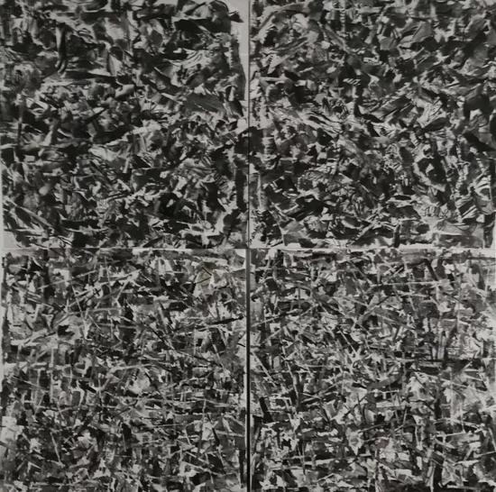 《消解系列——水墨作品》 综合材料 117×117cm×4 2013年