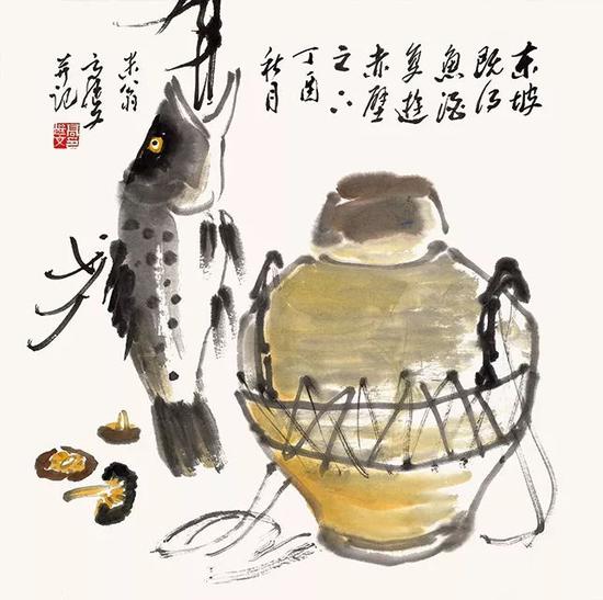 东坡既得鱼酒 复游赤壁之下 67×68cm 2017年