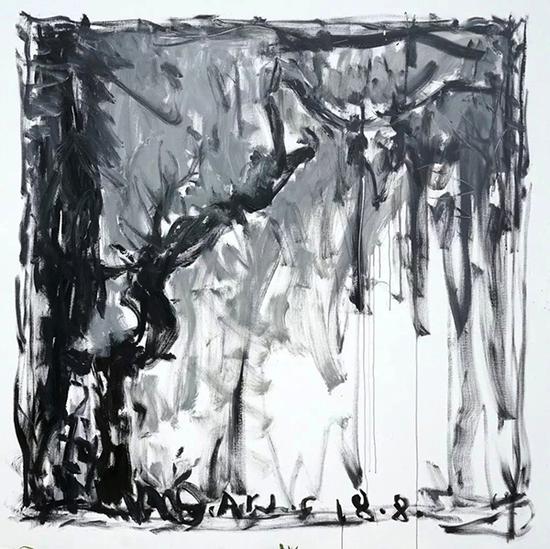 颜鸿,风景3,布面丙烯,220×220cm