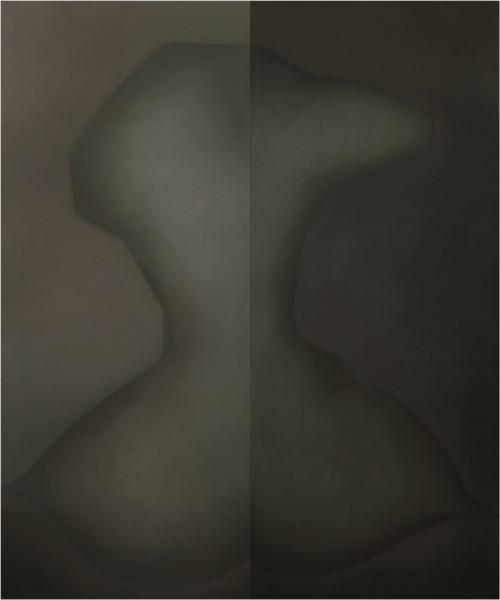 昂维尔·沙菲作品《非法移民排查》(Undocumented Bust,2017),布面油画
