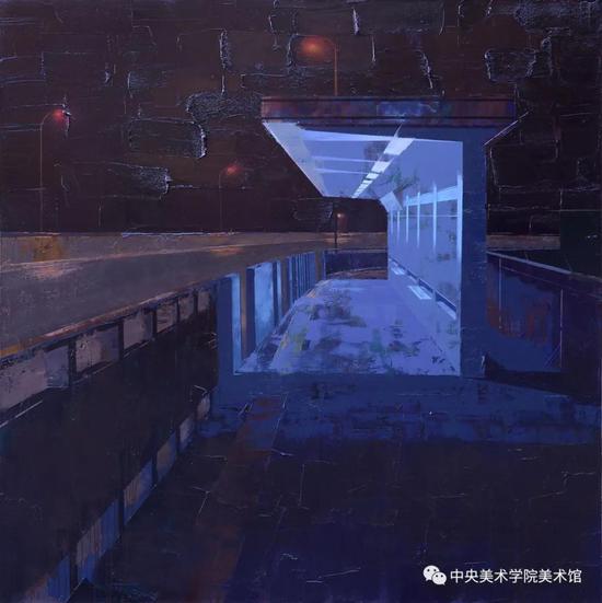 马佳伟 《夜话：等待》 200x200cm 布面油画 2018