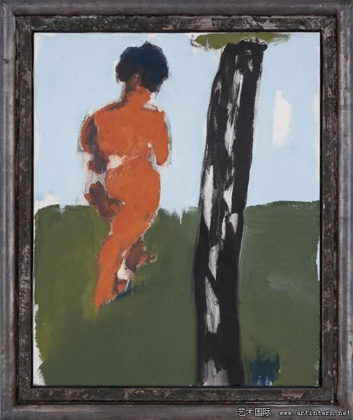 吕佩尔兹《抛弃I(夏娃)》"Abkehr I (Eva)" 布面油画，100 x 81 cm，2008