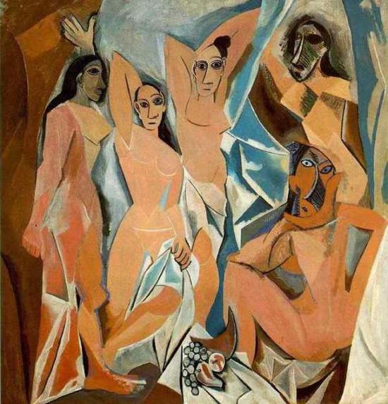 毕加索,亚维农少女(Les Demoiselles d‘Avignon),1907,图片来自毕加索专题网站