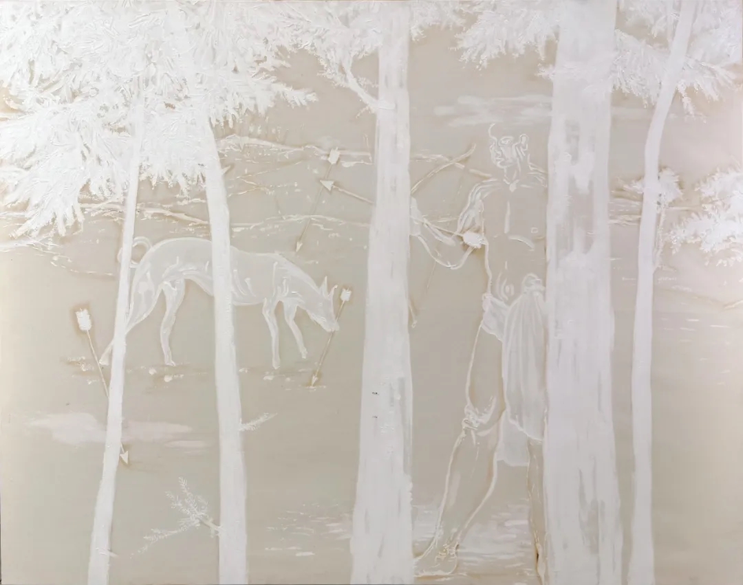 王浔|神圣人|150X170cm|亚麻布、石膏、油画|2018年