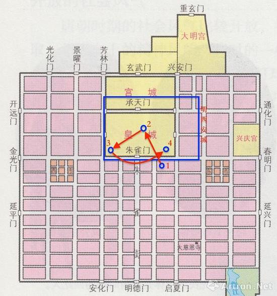 碑林在都城中的位置
