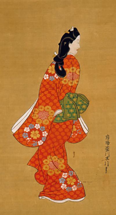 菱川师宣画 回首美人图 江户时代（17世纪） 东京国立博物馆藏