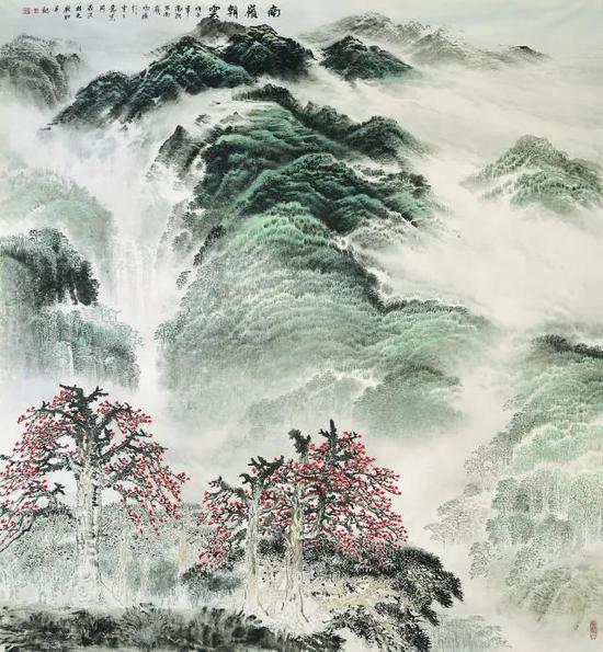 南岭朝云，许钦松，300×628cm，2007年