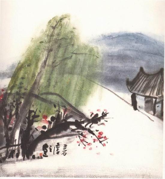 曾宓,《断桥下》40x35cm ,1982年