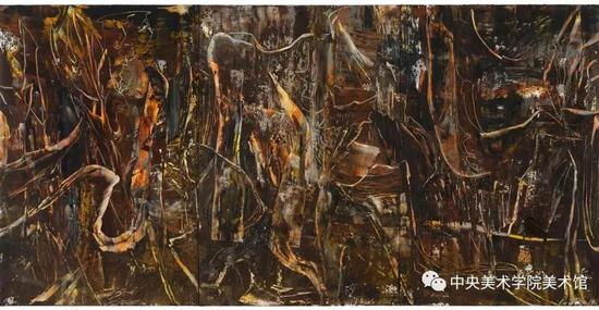 刘商英,《胡杨与沙109号》布面油画 240X480cm 2017