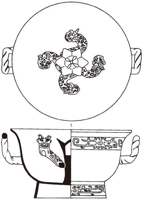殷墟铜盂天盘卍