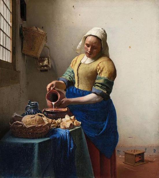 《倒牛奶的女佣》 维米尔 阿姆斯特丹国立博物馆收藏