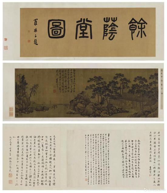 沈周《余荫堂图卷》 设色绢本手卷,34 x 98.3 公分 估价:400至600万港元