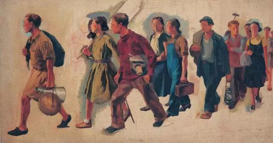 《七七的号角》33cm×61cm 唐一禾 1940年 中国美术馆藏