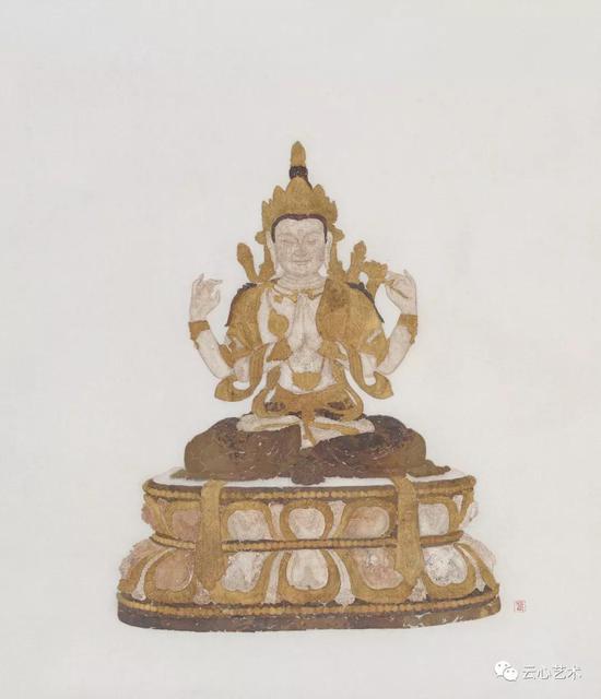 韩佳茜，《正见》，绢本综合，65×55cm