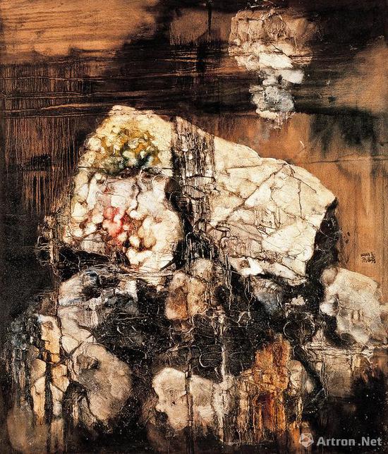 周春芽《山石图》布面油画 149.5×129cm 1992年 成交价：4370万元