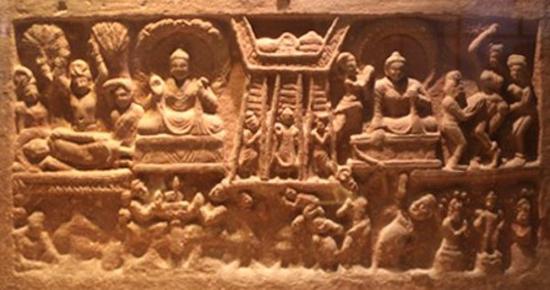 佛陀五相图，秣菟罗博物馆藏，2世纪前期