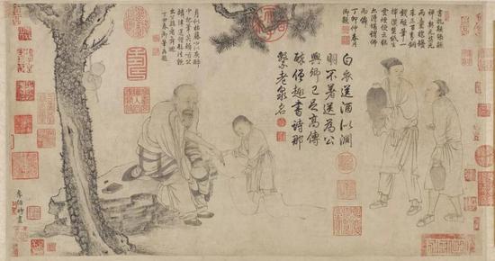 北宋 李公麟 醉僧图卷（南宋人画） 32.5 × 60.8 cm