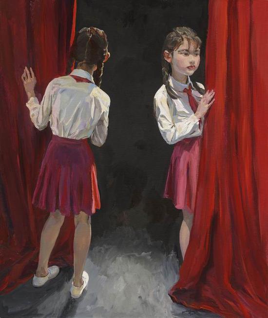 喻红,《半百 No.9》,2018,120x100cm,布面丙烯