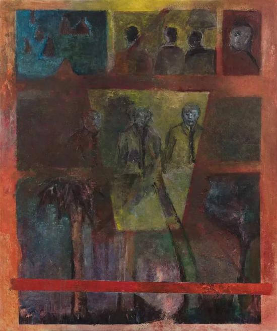 被失效的叙事格子,或正装出席,120x100cm,木板综合材料,2018