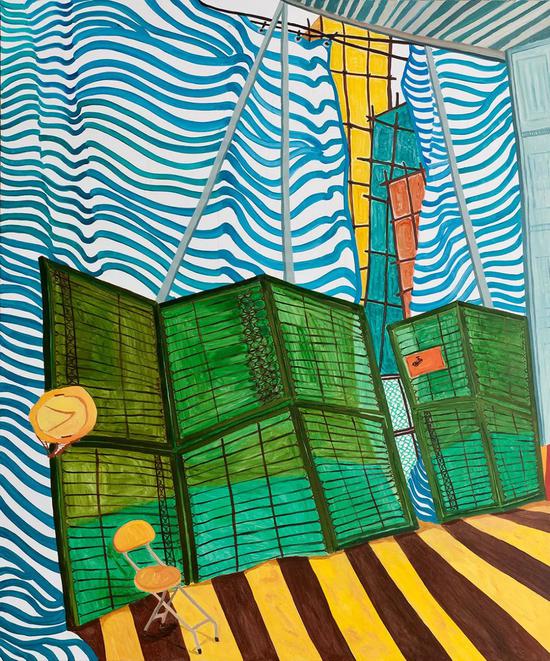 《蓝布筑》布面油画,150×180cm,2018