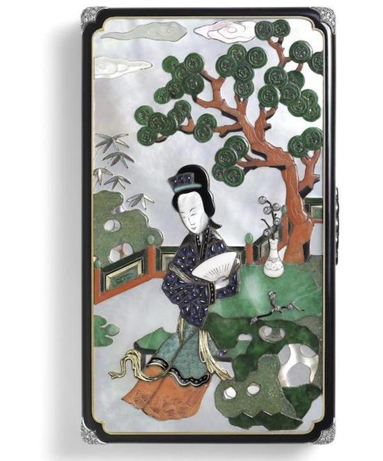粉彩人物仕女图盘,清康熙,故宫博物院藏;化妆盒,1928年,卡地亚典藏。