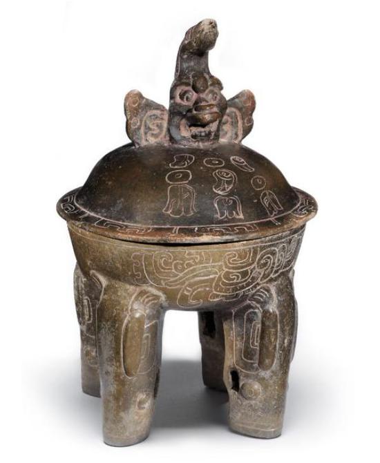 恰克和野猪纹四足陶罐，公元250——450年