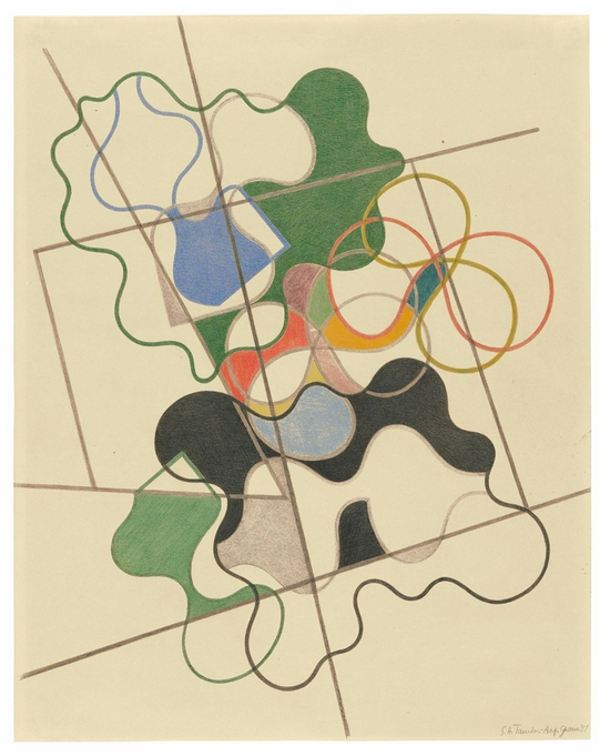 苏菲·陶柏-阿尔普，《Geometric and Undulating》，1941年