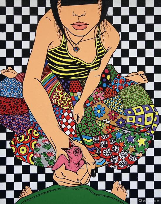 陈飞 《小鸟》 压克力彩 画布 99×79cm 2006年作