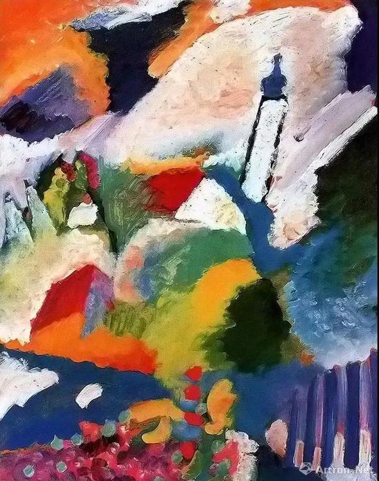 瓦西里·康定斯基《Iglesia en murnau》,1910年