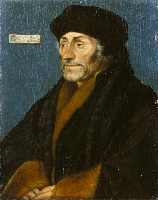 荷尔拜因，《鹿特丹的伊拉斯谟》，约1532年，罗伯特·雷曼藏，？大都会艺术博物馆