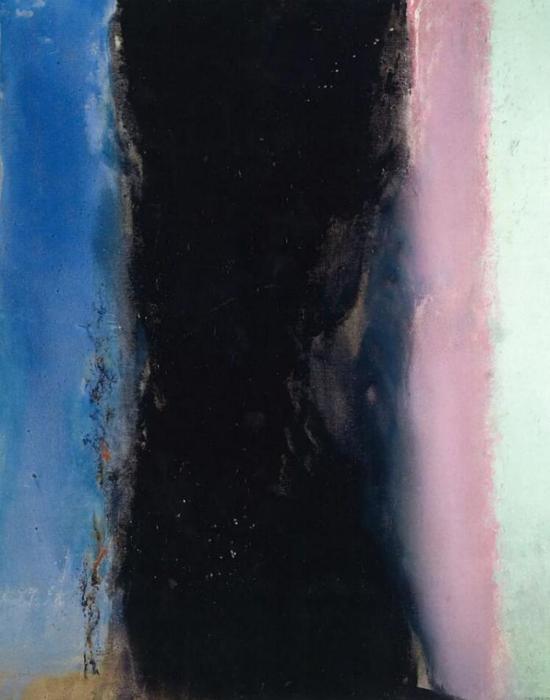 赵无极《向马谛斯致敬 02.02.86》油彩画布,162x130cm,1986年作(版权所有)此为赵无极1986年首度在创作形式上出现垂直的三涧式构图,该构图形式在他的毕生创作中仅有三件,是次上拍的《25.06.86桃花源》是为其二