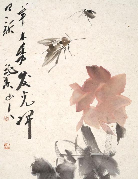 胡石 花鸟 46cm×35cm 纸本设色 2018年