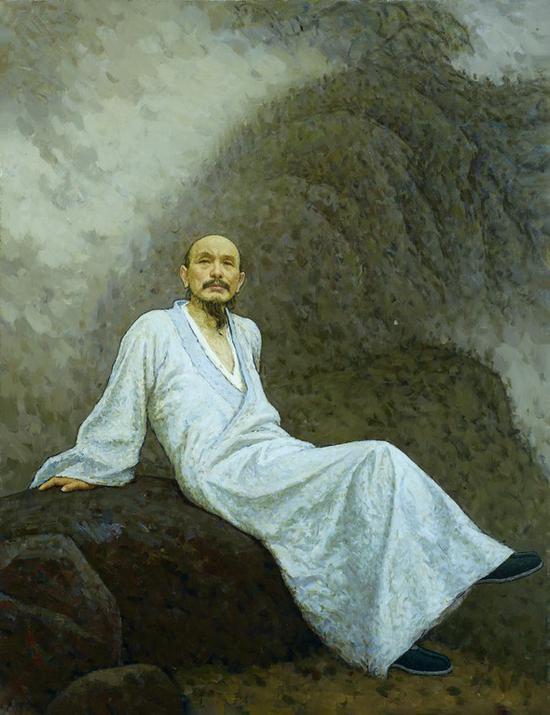 靳尚谊《画僧髡残》布面油画 150.5×114cm 1999年作