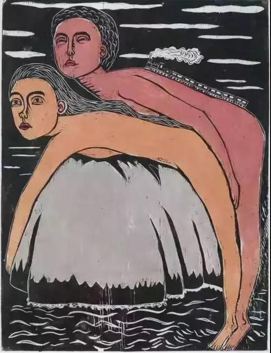 版画作品《忉位去》之三 2018年